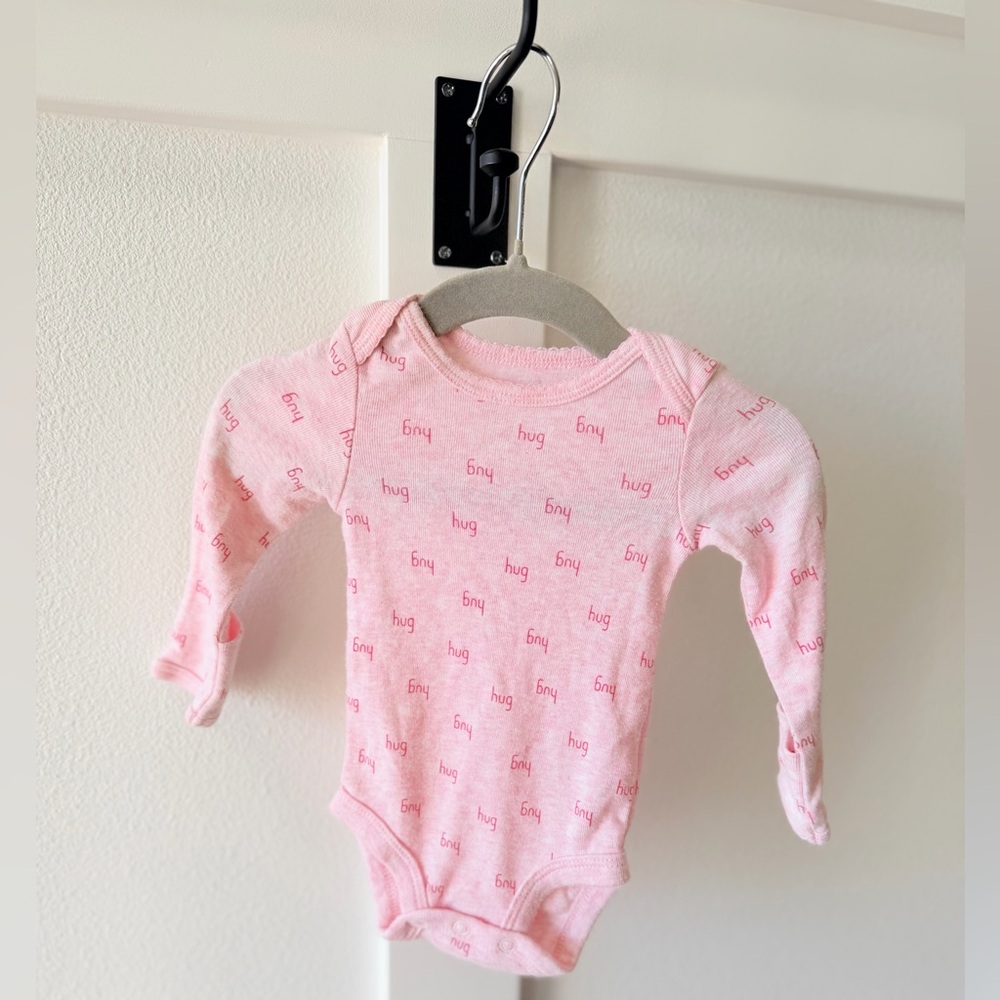 Carter's Just One You® Baby Girls' Pink Long Sleeve ‘hug’ Print Onesie